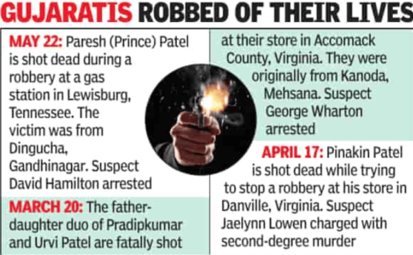 CCTV footage shows Patel complying with the demand, handing over cash from the register with his hands raised.