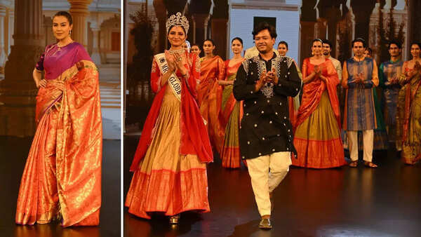 Designer Arvind Ampula's collection Vika showcased heritage weaves like Kanjeevaram and Gadwal silk