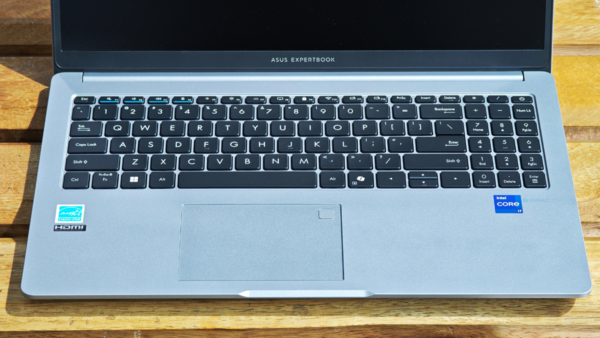 The ExpertBook P1 has a full size keyboard, complete with numlock