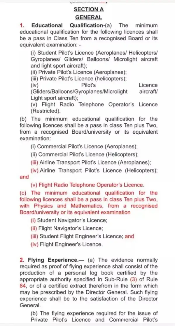 DGCA proposed change
