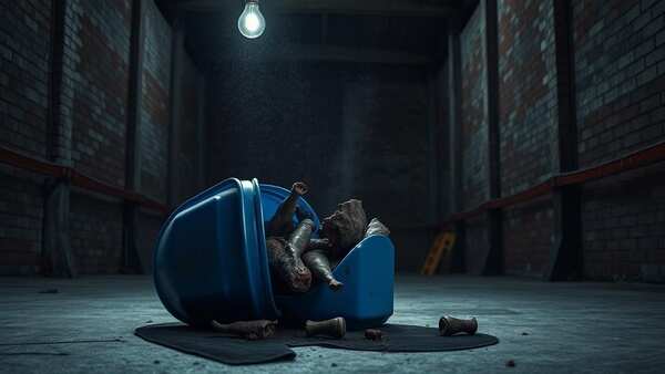 Blue drum, grim discovery (AI-generated image)