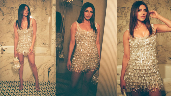 Priyanka Chopra in Balmain at Met Gala afterparty