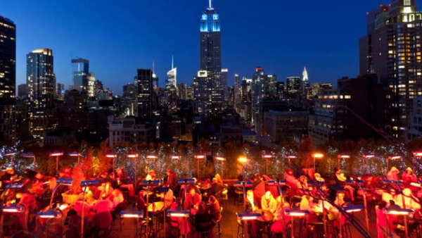 Drinks at a Rooftop Bar