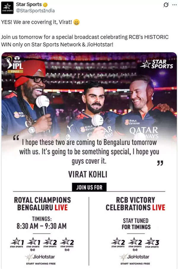 RCB victory ceremony