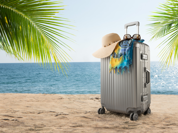 Luggage with a scarf