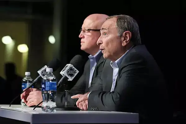 ​NHL commissioner Gary Bettman speaks to the media prior to Game One​