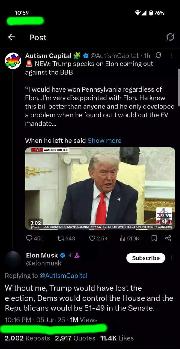 Elon Musk on Trump
