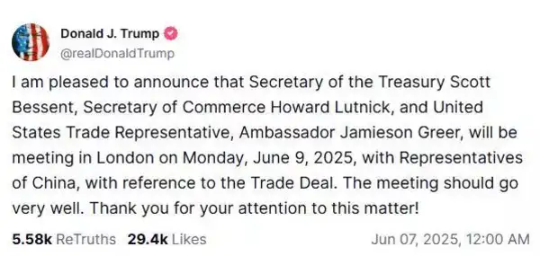 Trump's post Truth on social Peak