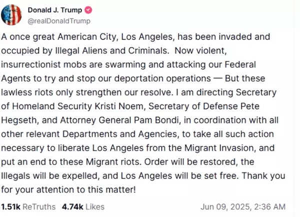 Trump's post Truth on social