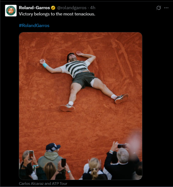Carlos Alakraj after winning the French Open Final (image through X) Carlos Alakraj
