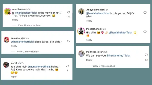 Comments under Diljit's post