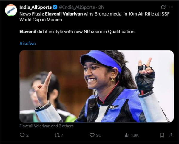 Elavenil Valarivan at ISSF WC in Munich