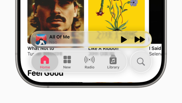 This is how controls and navigation looks in Liquid Glass design
