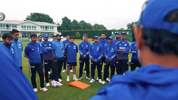 Indian cricket team in a handle during a training session in London. (Image: BCCI video screenshot) Indian Cricket-Team-England-BCCI