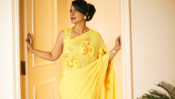 Kajol radiating in yellow saree