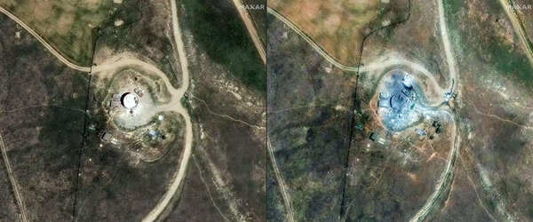 Before and after images of nuclear facility at Piranshahr Before and after images of nuclear facility at Piranshahr