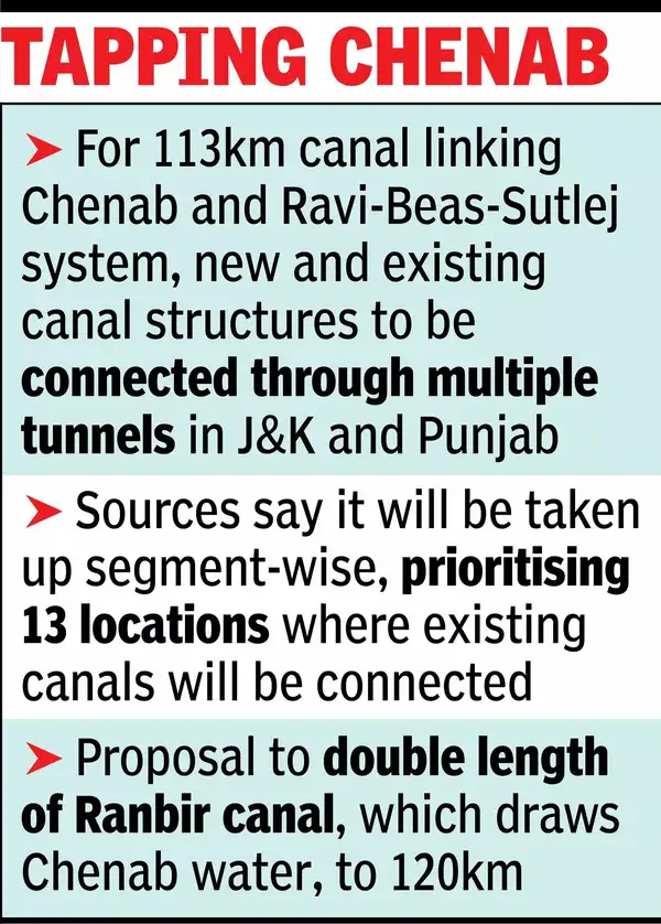 Bigger Indus plan: 113km canal totake surplus to Pjb, Haryana, Raj