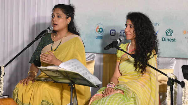 Shivangini Yeashu Yuvraj (L), Isha Priya Singh (R) presented traditional folk songs that capture the rhythms, moods, and memories of the Indian summer