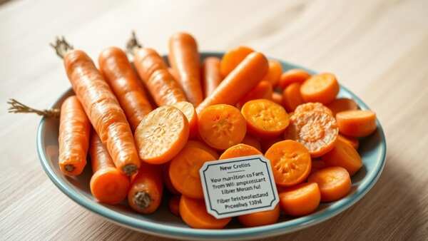Raw and cooked carrots on the plate