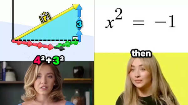 Sydney Sweeney and Sabrina Carpenter explaining maths