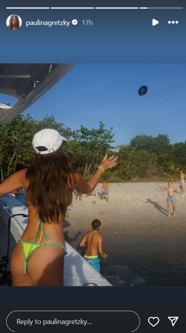 Paulina Gretzky enjoys sun-soaked family life with sons Tatum and River