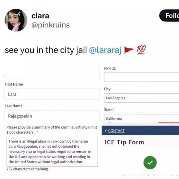 Ice tip form reporting Lara Rajagopalan viral on social media. Ice tip form reporting Lara Rajagopalan viral on social media.