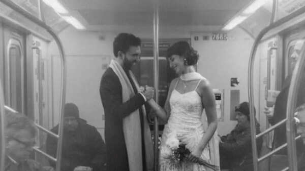The couple's wedding photos were a unique artistic expression