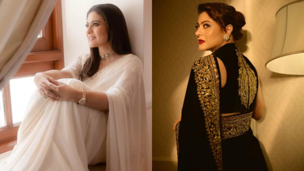 Kajol in monochrome sarees