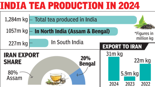 The Iran-Israel conflict has halted Indian tea exports to Iran