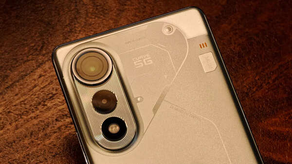 The spaceship-esque print on the back