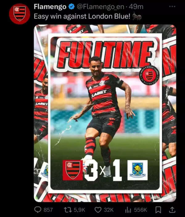 Flamengo referenced Chelsea as London Blue from a video game. Chelsea-Flamengo-Twitter