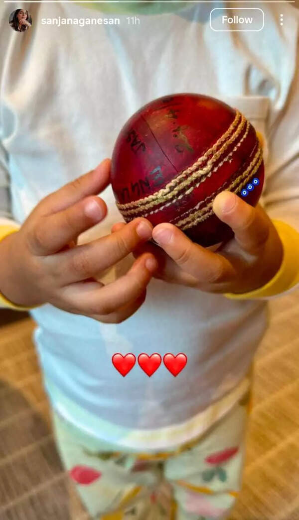 Sanjana Ganesan's Instagram Story after Jasprit Bumrah took a fifer at Headingley. Bumrah-son