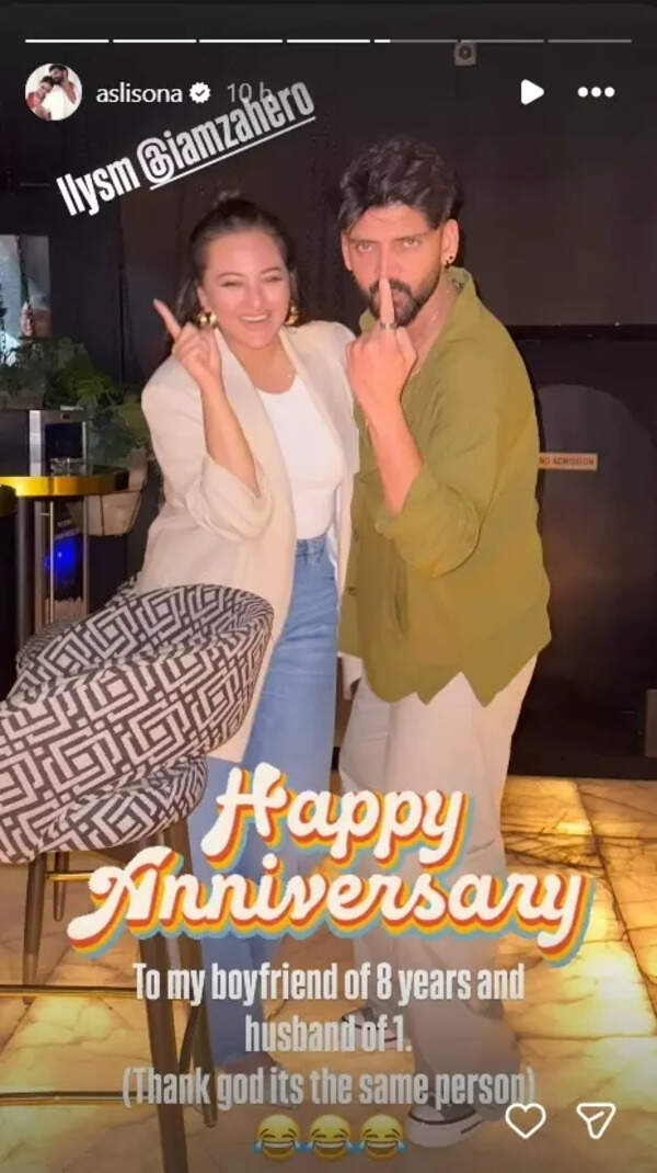Sonakshi Sinha and Zaheer Iqbal celebrate first wedding anniversary after 8 years of love
