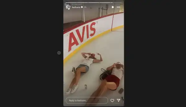 NHL star Brad Marchand’s wife Katrina Marchand poses in short skirt with friend on rink ice in viral off-season moment (Credit: Instagram/@kasloane) NHL star Brad Marchand’s wife Katrina Marchand poses in short skirt with friend on rink ice in viral off-season moment