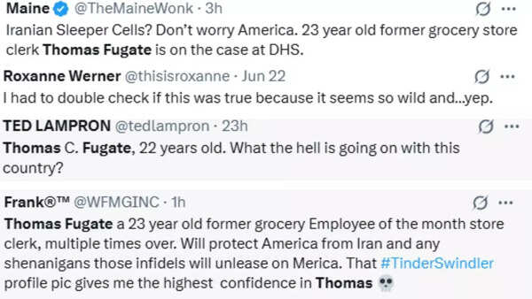 Social media reactions to Thomas Fugate