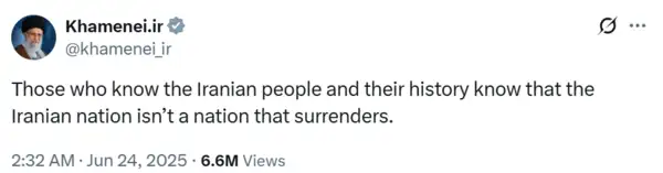 Khamenei tweet Khamenei tweet
