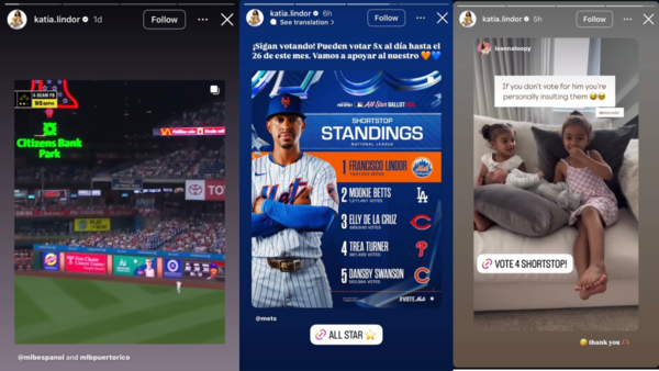 Katia Lindor sparks fierce debate with viral All-Star voting plea for husband Francisco Lindor Image via IG