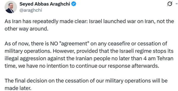 Araghchi tweet Araghchi tweet