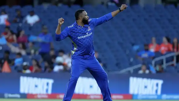 Kieron Pollard in action for MI New York in the MLC. (Sportzpics) Kieron Pollard MLC Sportzpics