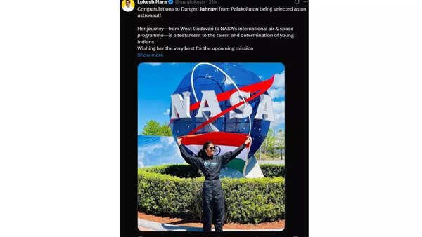 Source: X NASA-trained Jahnavi ready for historic 2029 journey