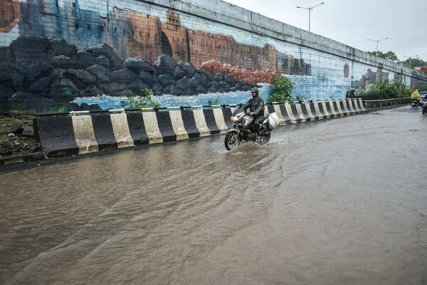 Waterlogged street in Pune monsoon