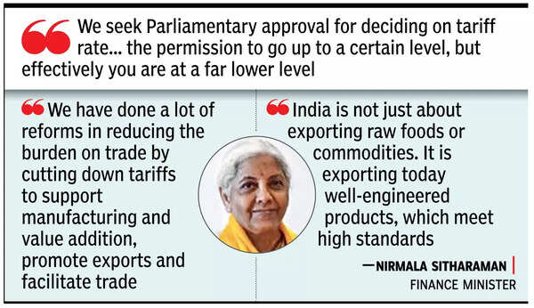FM: India not a tariff king, rates lower than approved