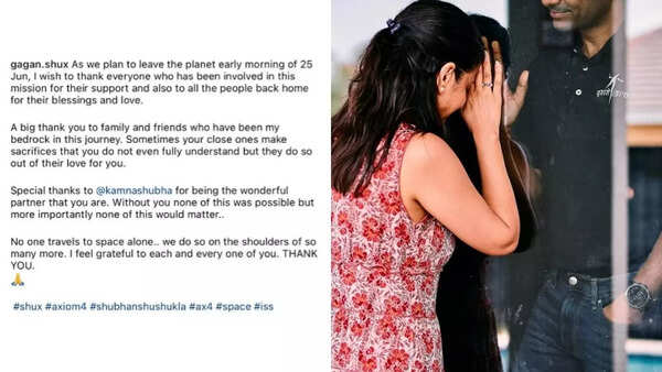 Shubhanshu Shukla’s emotional note to his wife