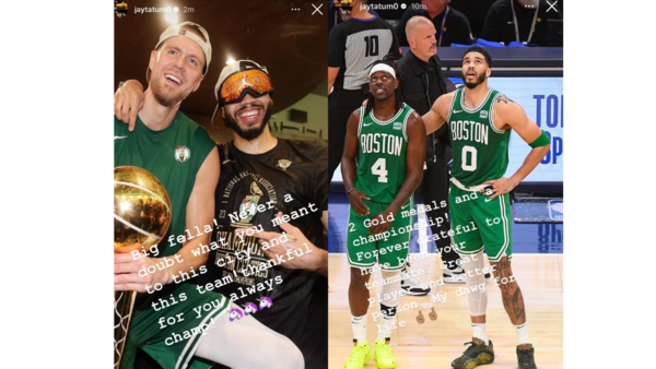 Jayson Tatum,  Jrue Holiday and Kristaps Porzingis  (Image Source: Instagram)