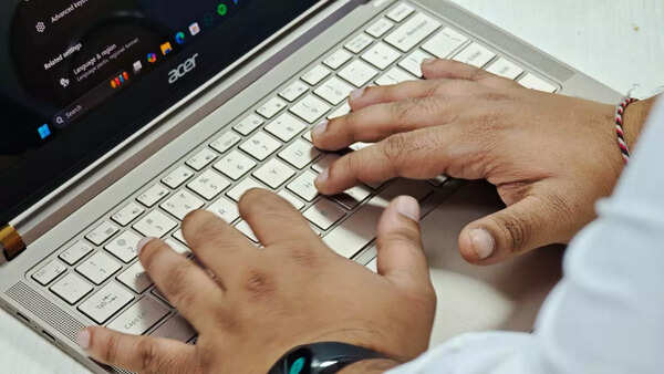 Typing on Acer Swift Neo laptop's keyboard feels smooth