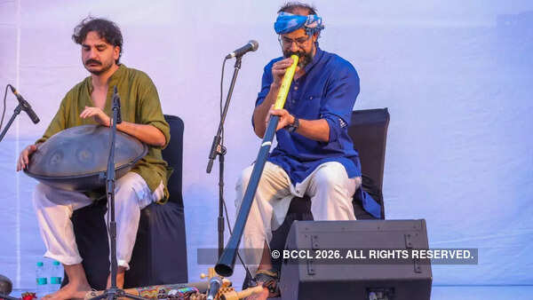 Symphony of Rain: Ashim Bery playing the hand pan and Anant Raina playing the didgeridoo