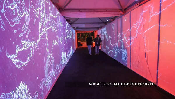 Echoes Before Rain: A walkway, designed using sensor-based audio and reactive lighting, mapped the body’s movement through space