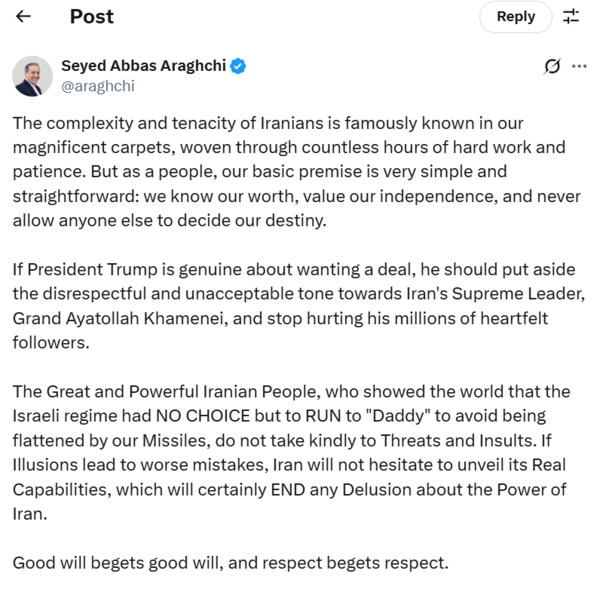 Tweet Araghchi Tweet Araghchi