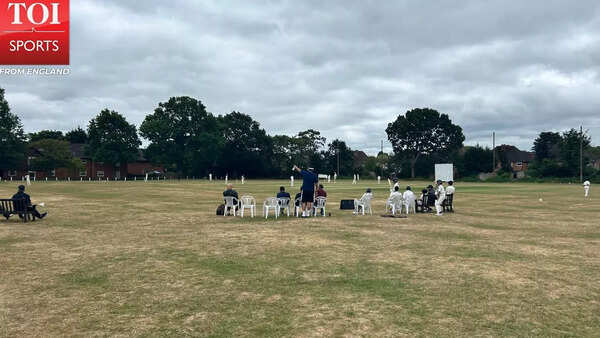 A U-13 cricket match is going on at the Sheldon Marlboro Cricket Club in Birmingham. (Sahil Malhotra) U -13 league