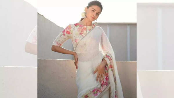 Floral printed cotton sarees